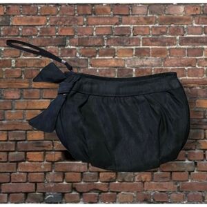 Bow Detail Black Wristlet